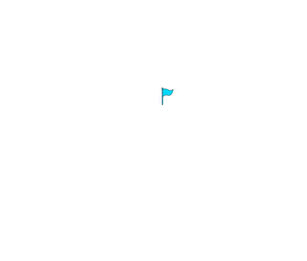 representação de uma montanha com uma bandeira azul em seu topo